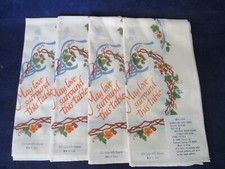 May Love Surround This Table Vintage Cloth Napkins Set of Four New With Tags