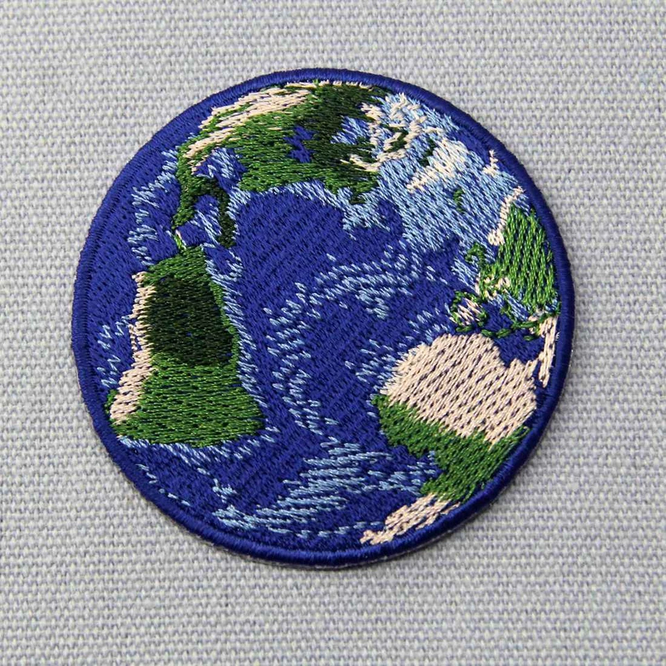 Clothing Patches Iron On Sew On Patches transfers Badges appliques Blue earth - Image 4 of 4