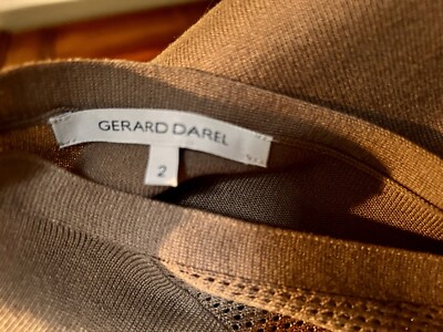 Gilet Long Gérard Darel En Soie Et Coton - Taille 2, Couleur Havane, Neuf Sans étiquettes, Style élégant