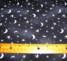 1 yard Clothworks HALLOWEEN PARADE STARS  MOONS on DARK GREY 100 Cotton Fabric