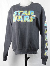 NWT NEW Star Wars Gray Crew Neck Color Swirl Print Logo Sweatshirt M
