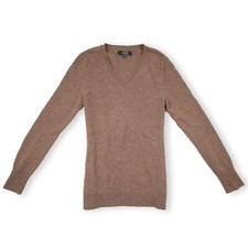 Alex Marie Women  s Sweater 100 Cashmere V-neck Pullover Brown Size Medium
