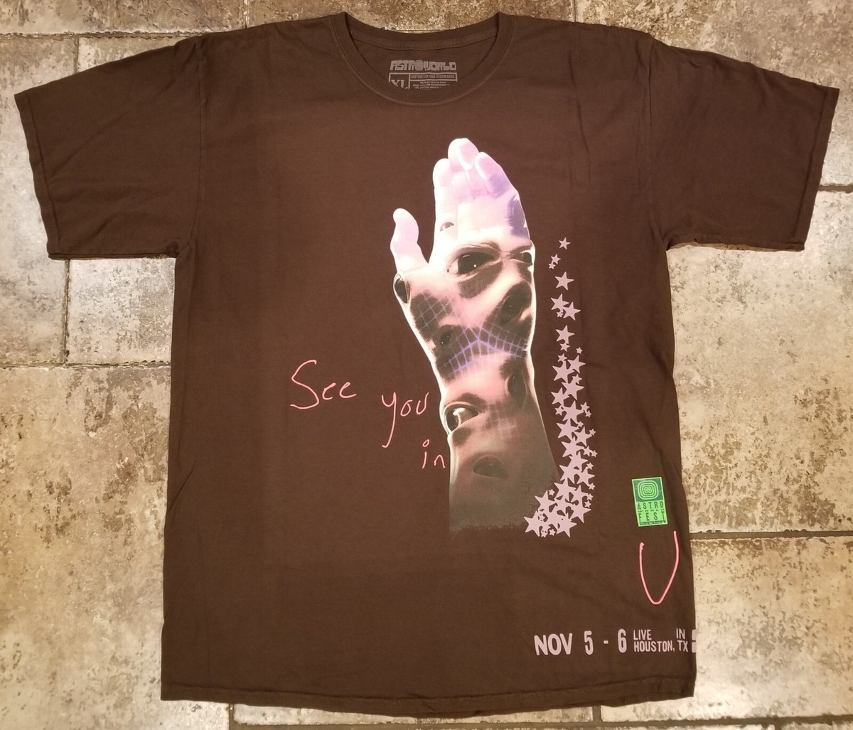 TRAVIS SCOTT Astroworld Festival 2021 Concert Merch Utopia Brown