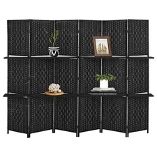 Room Divider Room Screen Divider Wooden Folding Portable PartitionScreen 6 Panel