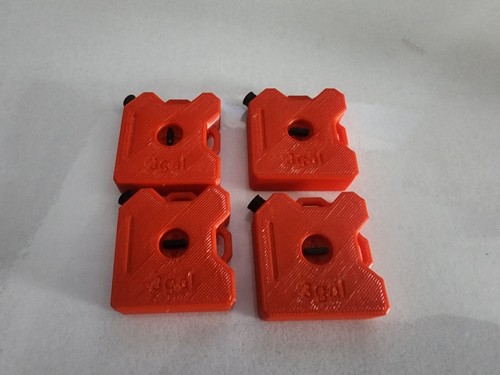 4x 1/10 Scale RC 3 Gal Gas Cans – Red ABS Fuel Tank Accessories for Crawler, SCX