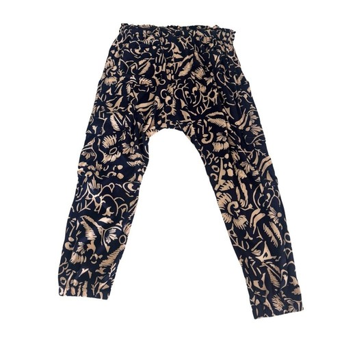 Anthropologie Small HeiHei Nouveau Harem Cargo Jogger Pant Printed Navy Cropped - Picture 4 of 10