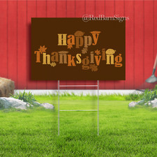 Happy Thanksgiving Turkey Day Holiday Season Fall Decoration Yard Sign Design B1
