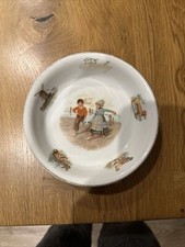Antique GERMANY BABY feeding PORCELAIN 5" BOWL - JACK  JILL WENT UP THE HILL