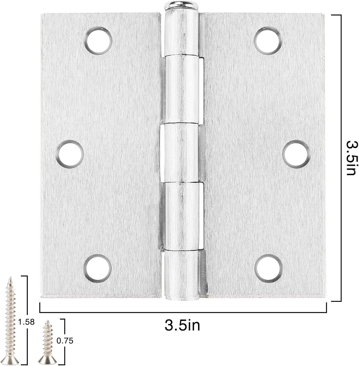 18 Pack Door Hinges Brushed Nickel 3.5 Inch Door Hinges for Doors Interior Door