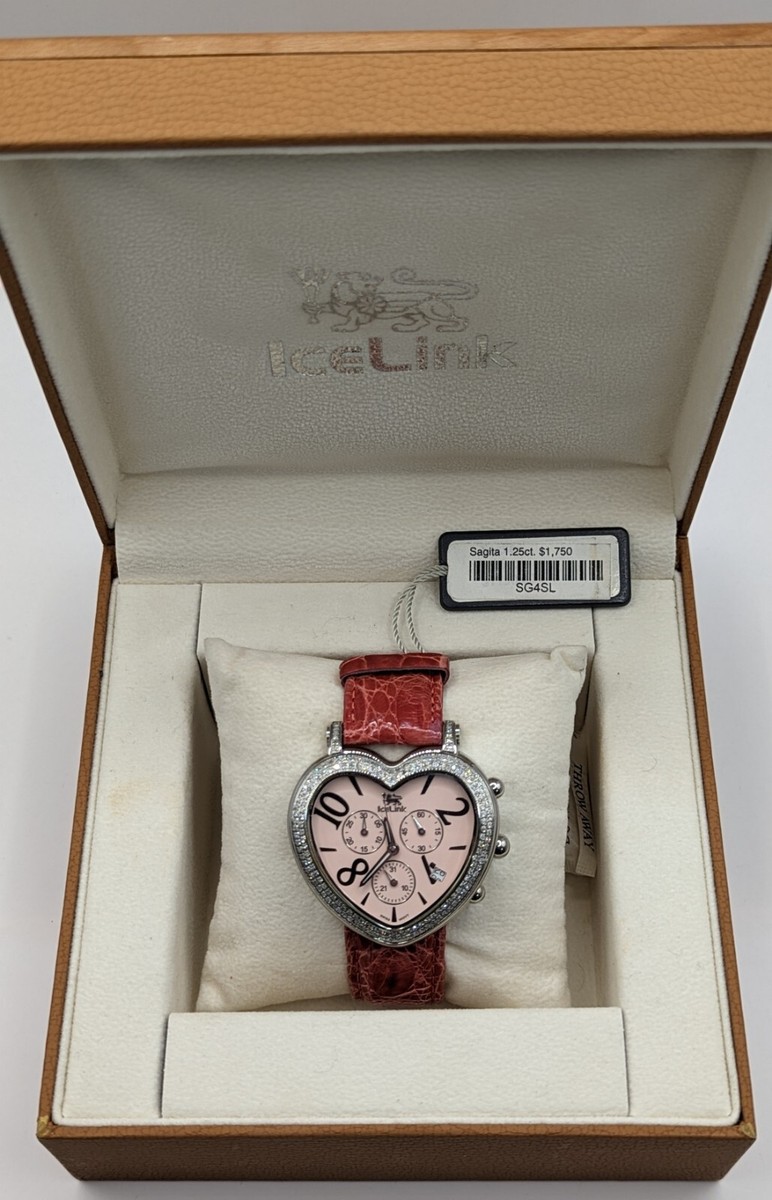 Icelink Sagita 1.25ct Diamond Crocodile Leather Watch | eBay