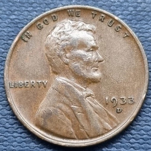 1933 D Wheat Cent Lincoln Penny 1c Better Grade XF #67464