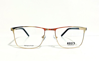 REIS'S EYEWEAR ZG0025 C4 LIGHT GOLD 180 DEGREE HINGES EYEGLASSES RX 56-19-145