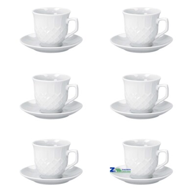 Villeroy & Boch Set Di 6 Tazze Da Caffè Moka/Espresso Bianche Artesano Originale