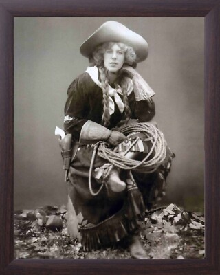 Old West  RODEO COWGIRL 8x10 Framed  Broncs Stomper , Roping & Trick Riding