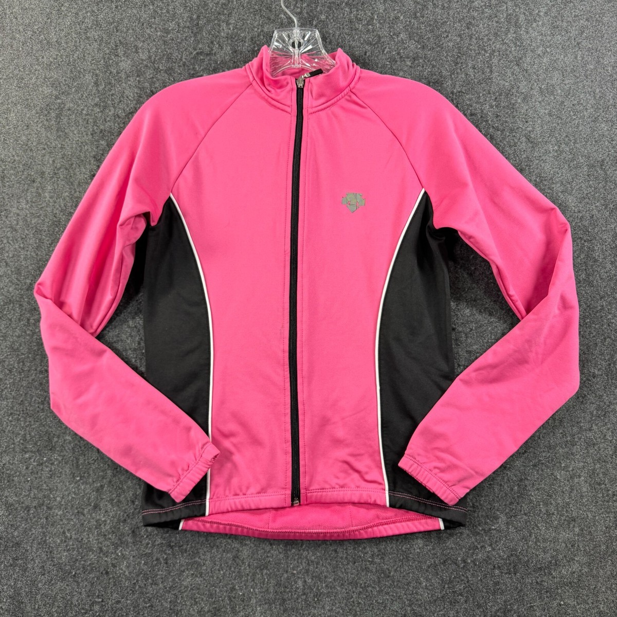 Descente Jacket Women's Small Pink Black Full Zip Cycling Training