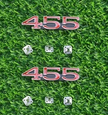 2PCS Chrome Red Fits For 1970-1974 455 Fender Side Emblem Badge GM 1243122