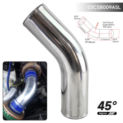 76mm 3.0'' 45 Grad Ellenbogen Aluminium Turbo Ladeluftkühler Rohr Rohrleitungen 