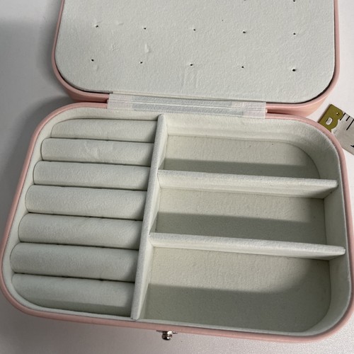 Small portable pink jewelry storage box vegan earrings necklace ring Small CUT - Picture 11 of 15