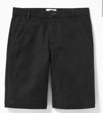 Old Navy Boys SIZE 18 Built In Flex Straight Uniform Shorts BLACK School 31823