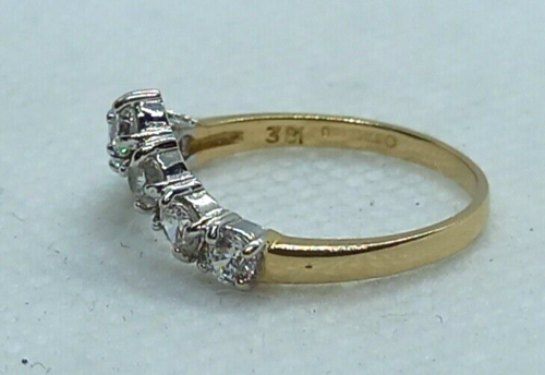 14ct Yellow gold DQCZ wishbone Eternity ring size M weight 1.8 grams - Picture 5 of 10