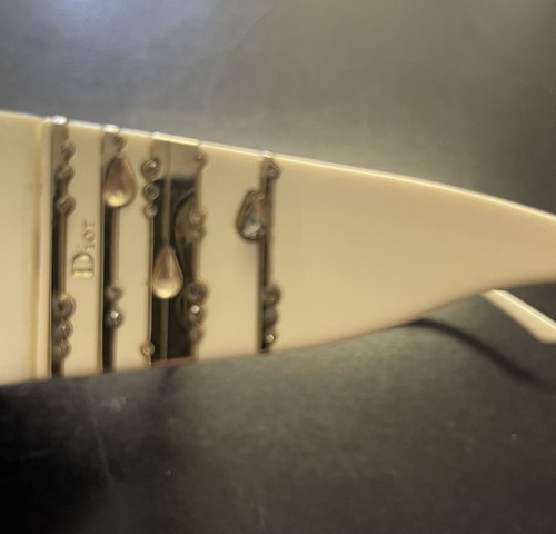 Christian Dior Sunglasses w/Jewels Cream Frames, Brown Lenses. - Picture 8 of 9