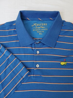 Masters Bobby Jones Polo Shirt Men Extra Large Blue Limited Edition Golf Italy