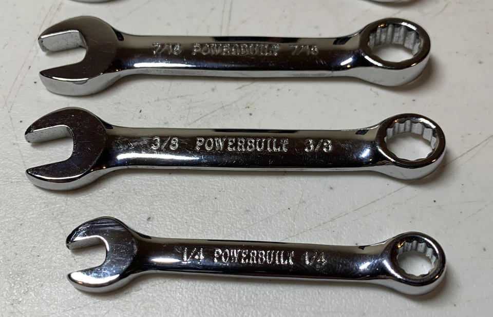 Powerbuilt 6 Piece SAE Stubby Combination Wrench Set 1/4”- 5/8” - Image 3 of 4