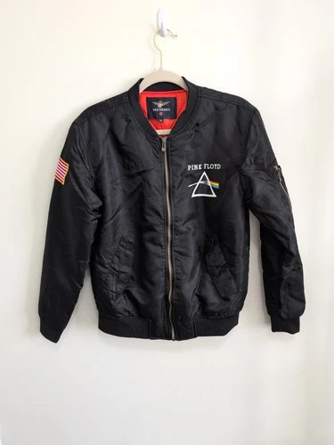 Asstseries Pink Floyd Dark Side Moon Bomber Jacket Unisex Sz M Black video thumbnail