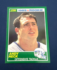 1989 Score Football Andy Heck Rookie Card #271 Set Break NM. rookie card picture