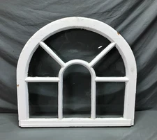 Antique 6 Lite 26x29 Arched Dome Top Window Sash Shabby White VTG Chic 1090-25B