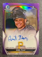 2023 Bowman Chrome 1st Auto Purple Refractor /250 Axiel Plaz #CPA-APL Pirates