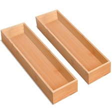 guiogc Silverware Drawer Organizer, Utensil Organizer, Bamboo Storage Box Woo...