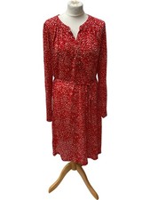 Boden Red Polka Dot Dress Long Sleeve Knee Length Size UK 12R 1 RVB001