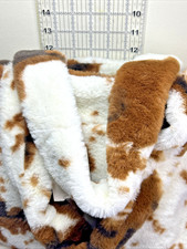 Cow Print Hand Bag Purse Furry Brown White W/...