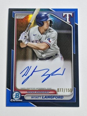 WYATT LANGFORD 2024 BOWMAN CHROME AUTOGRAPH BLUE REFRACTOR AUTO /150 