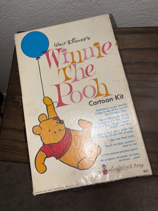 vintage 1964 Walt Disney's Winnie the Pooh Cartoon Kit by Colorforms