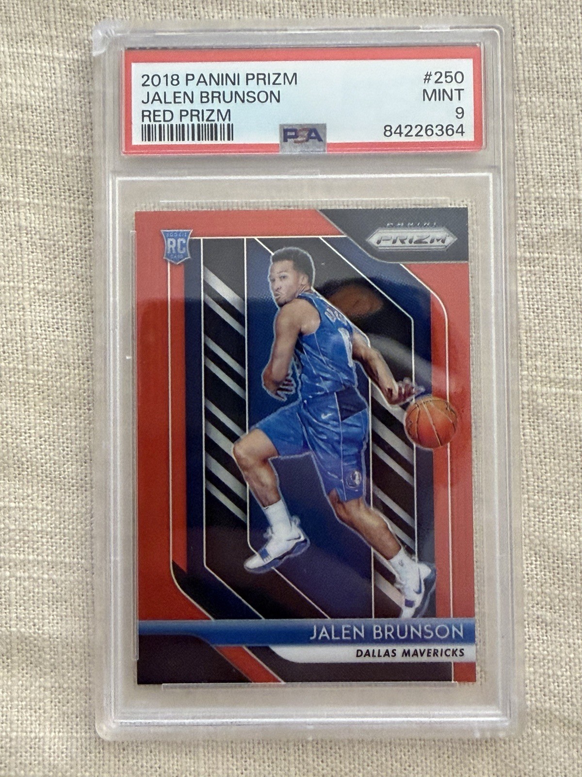 2018 Panini Prizm Jalen Brunson Red /299 (RC) #250 Rare PSA 9 Knicks FINALS MVP