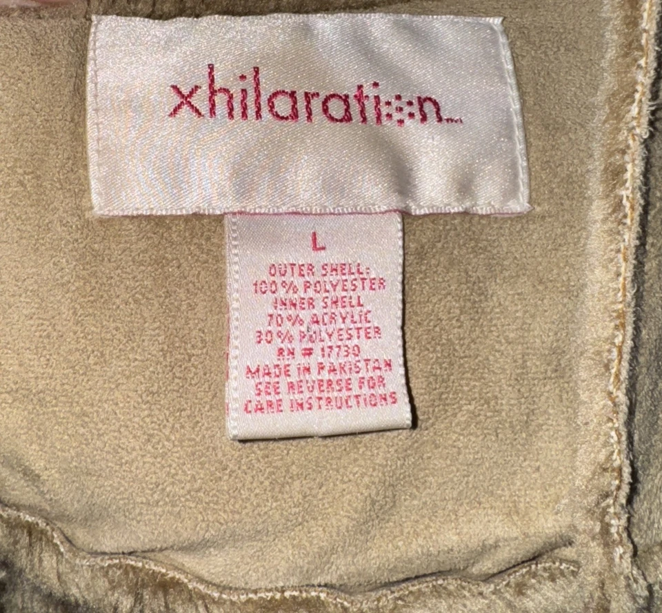 Casaco vintage Y2K Penny Lane acabamento de pele sintética couro camurça L Salsicha Xhilaration - Imagem 3 de 4