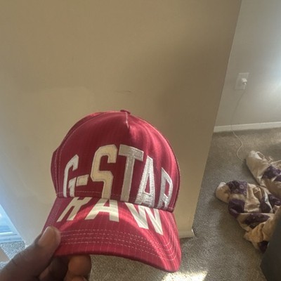 G-Star RAW Red White Solid Adjustable Baseball Cap Classic Men's One Size