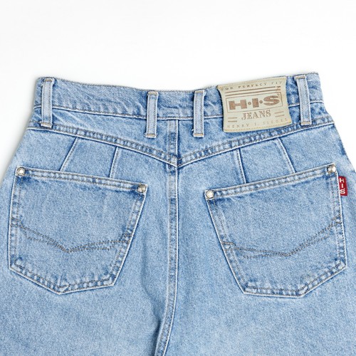 Vintage H.I.S Mom Jeans EU38 L29 High Waist Tapered Light Wash 80s Made In Italy - Picture 5 of 12
