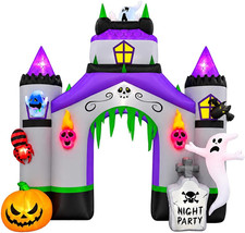 12.3 Ft Giant Halloween Inflatable Haunted House Castle Archway Light up Blow up