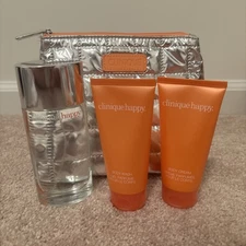 Clinique A Whole Lotta Happy Fragrance Set Perfume Spray, Body Cream, Body Wash