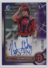 2022 Bowman Chrome Prospect Purple Refractor 200/250 Nathan Hickey Auto 07i7