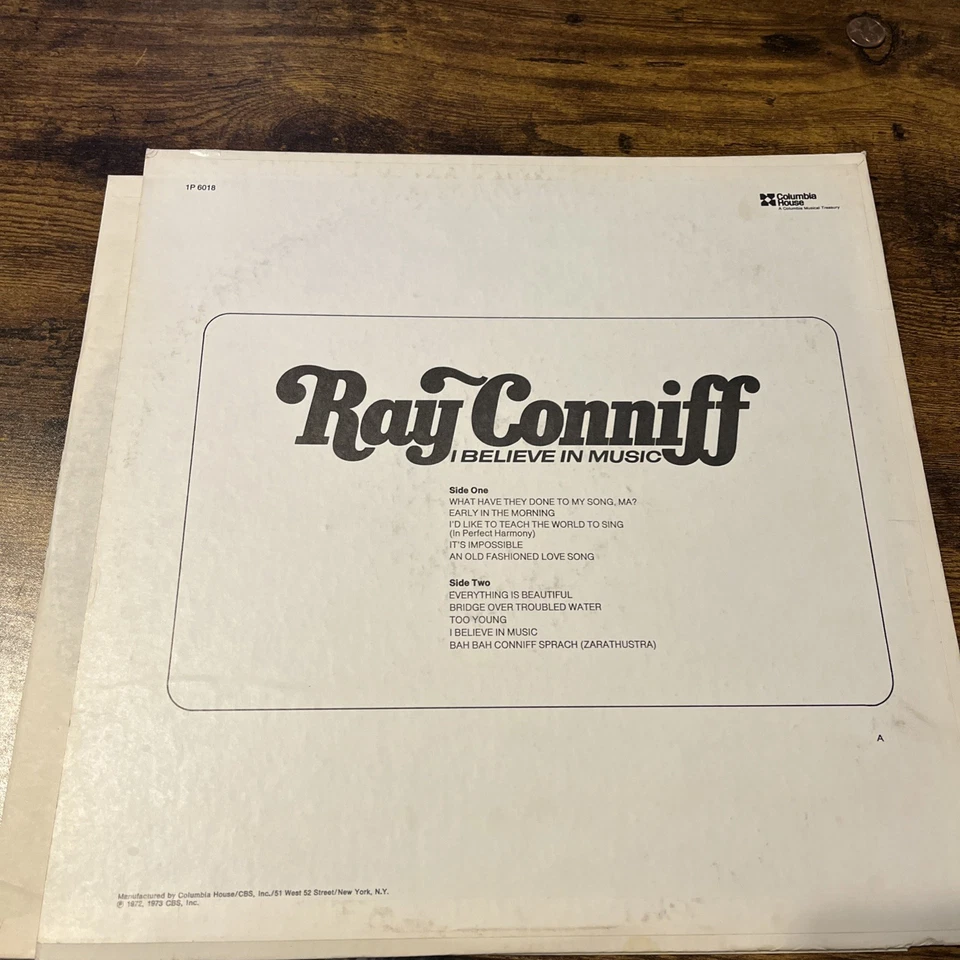 RAY CONNIFF-I BELIEVE IN MUSIC-Columbia Musical Treasury-1P6018 Stereo 1972  - Image 2 of 4