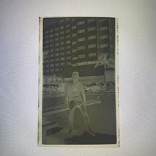 Man Sitting On Diving Board At The Pool Film Negative 2 5/8 x 4 1/2 Vintage 40s