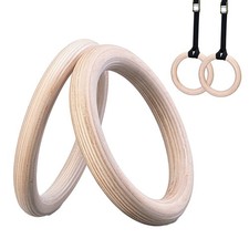 2Pcs Wood Gymnastics Rings GYM Ring for Adult Home Fitness Pull Up
