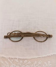 Antique Vintage 1800s Sliding Temple Oval Spectacles Eyeglasses Brass Steampunk