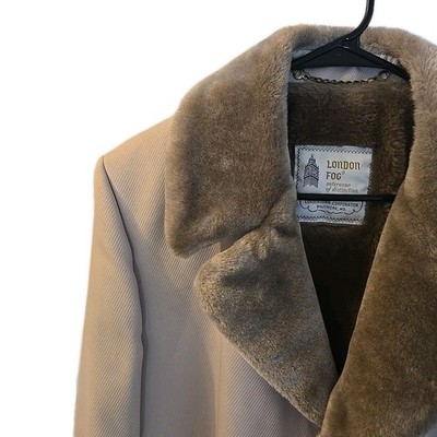 Flawless Vintage 70's London Fog Faux Fur Lined Beige Trench Coat