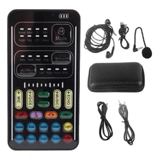 I9 Voice Changer Set Portable Recording Mini Sound Card for Game Recording k8q1