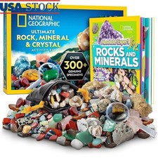 Massive Rock Mineral Collection W/ Geodes Full Color Science Book Kids New